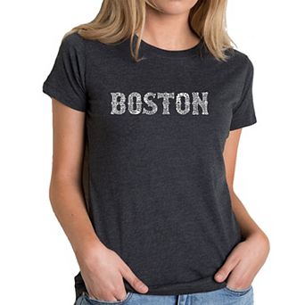 Boston Neighborhoods - Womens Premium Blend Word Art T-Shirt