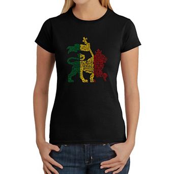 Rasta Lion - One Love - Women's Word Art T-Shirt