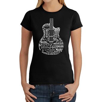 Languages Guitar - Women's Word Art T-Shirt