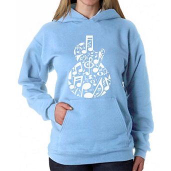 Music Notes Guitar - Women's Word Art Hooded Sweatshirt