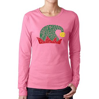 Christmas Elf Hat - Women's Word Art Long Sleeve T-Shirt