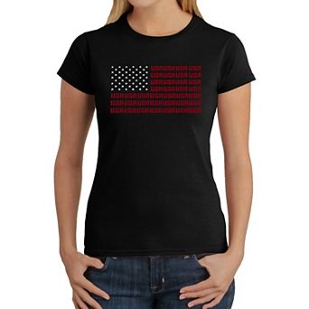 USA Flag - Women's Word Art T-Shirt