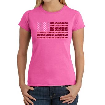 USA Flag - Women's Word Art T-Shirt