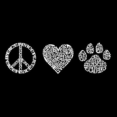 Peace Love Cats - Women's Word Art T-Shirt