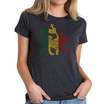 Rasta Lion - One Love - Women's Premium Blend Word Art T-shirt