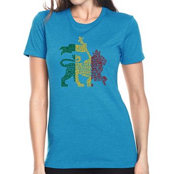 Rasta Lion - One Love - Women's Premium Blend Word Art T-shirt