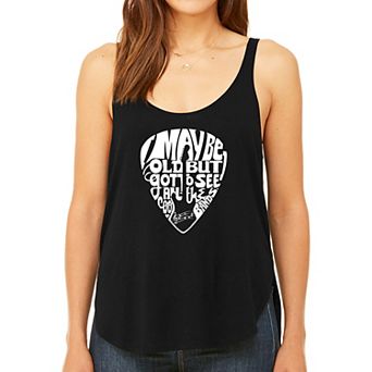 Guitar Pick - Women's Word Art Flowy Tank Top