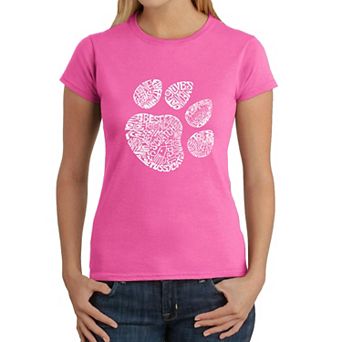 Women's Word Art T-Shirt - Cat Paw
