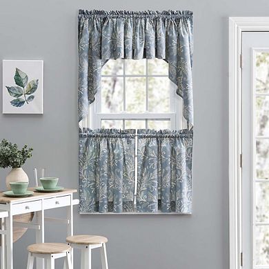 Lexington Premium Leaf Printed on Colored Ground Curtain Tiers