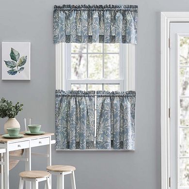 Lexington Premium Leaf Printed on Colored Ground Curtain Tiers