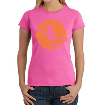 Women's Word Art T-Shirt - Spooky Witch