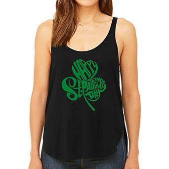 St. Patrick's Day Shamrock - Women's Word Art Flowy Tank Top