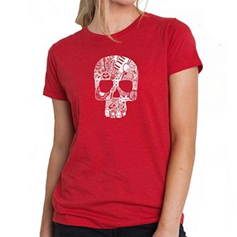 Rock n Roll Skull - Women's Premium Blend Word Art T-Shirt