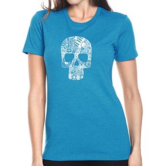 Rock n Roll Skull - Women's Premium Blend Word Art T-Shirt