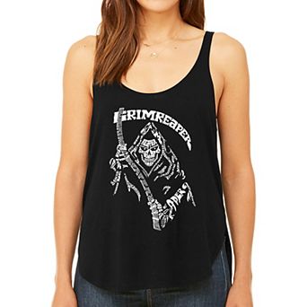 Women's Premium Word Art Flowy Tank Top - Grim Reaper