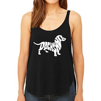 Dachshund - Women's Word Art Flowy Tank Top