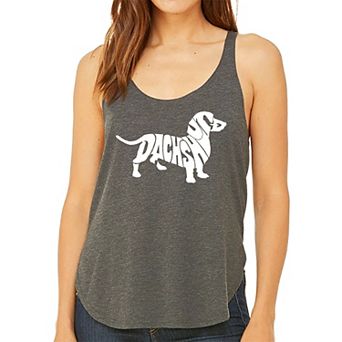 Dachshund - Women's Word Art Flowy Tank Top