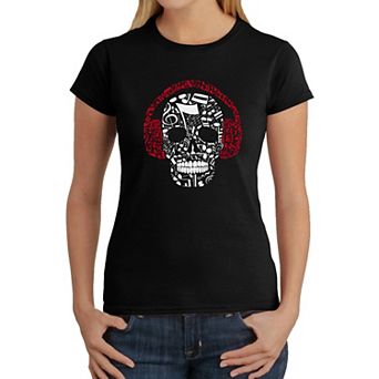 Music Notes Skull - Women's Word Art T-Shirt
