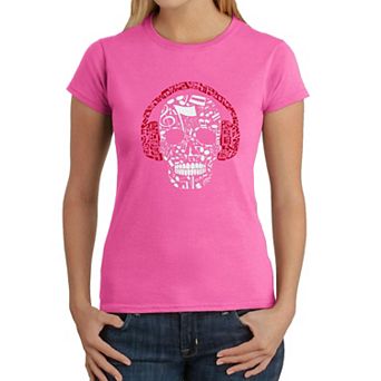 Music Notes Skull - Women's Word Art T-Shirt