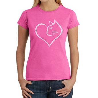 Cat Heart - Women's Word Art T-Shirt