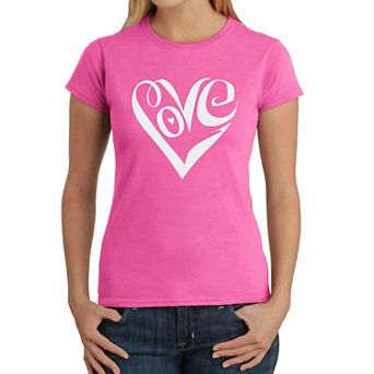 Script Love Heart - Women's Word Art T-Shirt