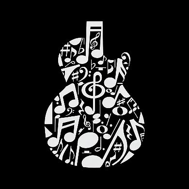 Music Notes Guitar - Women's Word Art Hooded Sweatshirt