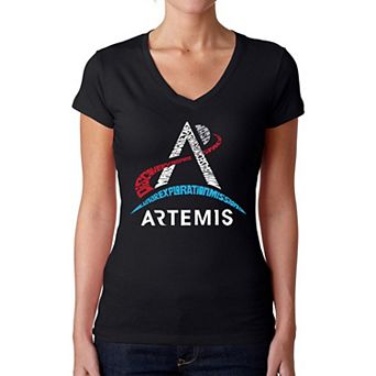 NASA Artemis Logo - Women's Word Art V-Neck T-Shirt
