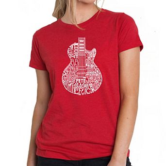 Rock Guitar Head - Women's Premium Blend Word Art T-shirt