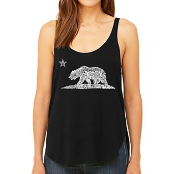 California Bear - Women's Word Art Flowy Tank Top