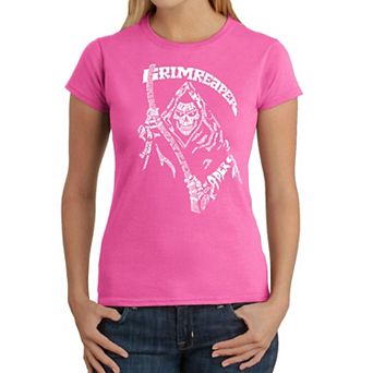 Women's Word Art T-Shirt - Grim Reaper