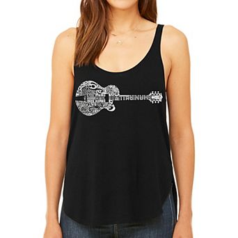 Country Guitar - Women's Word Art Flowy Tank Top