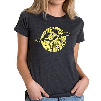 Women's Premium Blend Word Art T-shirt - Halloween Bats