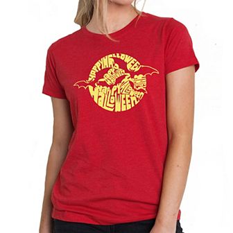 Women's Premium Blend Word Art T-shirt - Halloween Bats