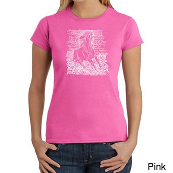 Popular Horse Breeds - Womens Word Art T-Shirt