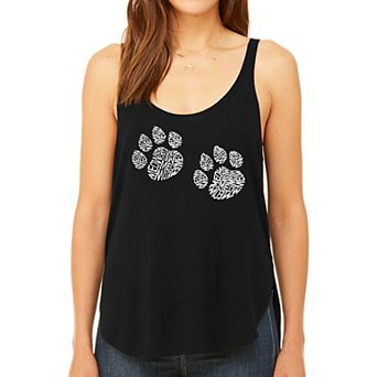 Meow Cat Prints - Women's Word Art Flowy Tank Top