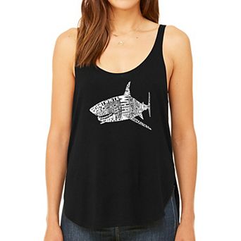 Species Of Shark - Womens Word Art Flowy Tank Top