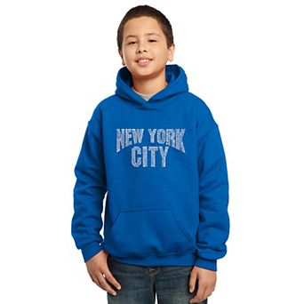 Nyc Neighborhoods - Boy's Word Art Hooded Sweatshirt