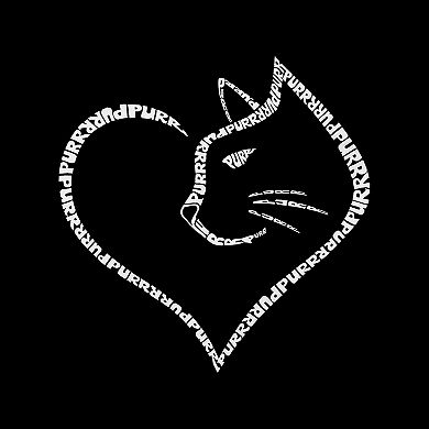 Cat Heart - Women's Word Art V-Neck T-Shirt