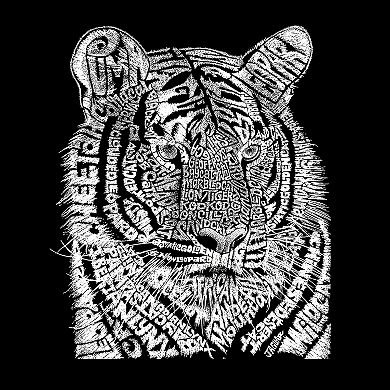 Women's Word Art V-Neck T-Shirt - Big Cats