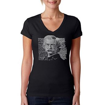 Mark Twain - Women's Word Art V-Neck T-Shirt