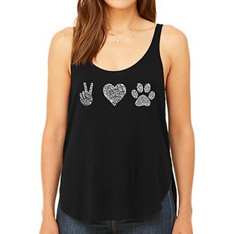 Peace Love Dogs - Women's Word Art Flowy Tank Top