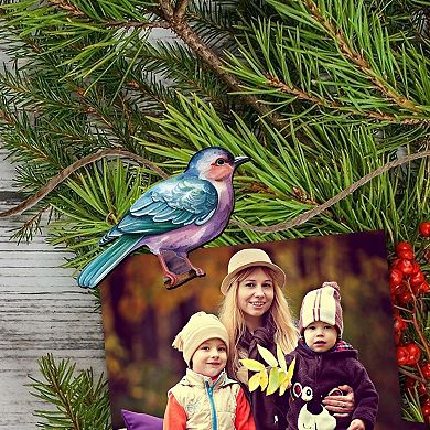 Forest birds Decorative Wooden Clip-on Christmas Ornaments of 6 by G. Debrekht - Christmas Decor