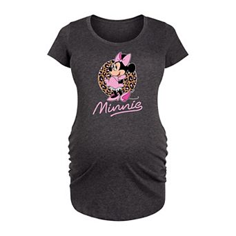 Disney's Minnie Mouse Maternity Leopard Print Graphic Tee