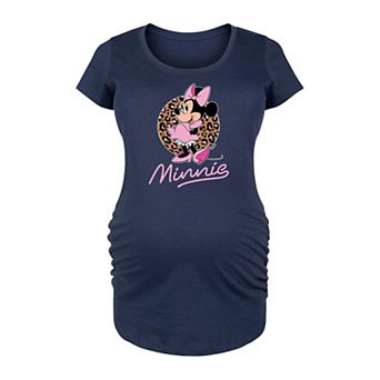 Disney's Minnie Mouse Maternity Leopard Print Graphic Tee
