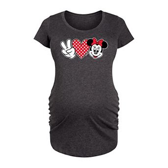Disney's Minnie Mouse Maternity Peace Love Graphic Tee