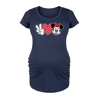 Disney's Minnie Mouse Maternity Peace Love Graphic Tee