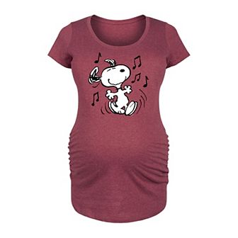 Maternity Peanuts Snoopy Dancing Graphic Tee