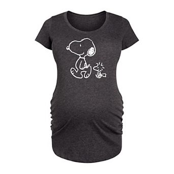 Maternity Peanuts Snoopy Woodstock Walk Graphic Tee