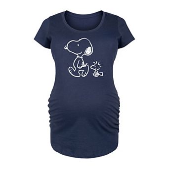 Maternity Peanuts Snoopy Woodstock Walk Graphic Tee
