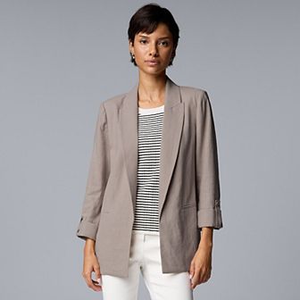 Women's Simply Vera Vera Wang Linen Roll Tab Blazer